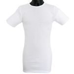 Herren extralanges kurzarm Shirt Rundhals weiß