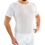 Herren extralanges kurzarm Shirt Rundhals weiß 