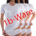 Damen 1b-Ware Unterhemd Shirt weiß 3er Pack