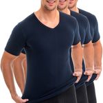 Herren kurzarm Shirt mit V-Ausschnitt marine