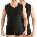 Herren Funktionswäsche Muskelshirt extralang schwarz 2er Pack