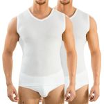 Herren Funktionswäsche Muskelshirt extralang weiß 2er Pack