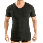 Herren Funktionsshirt V-Ausschnitt schwarz