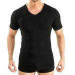 HERMKO 64880 2er Pack Herren kurzarm Funktionsshirt mit V-Neck