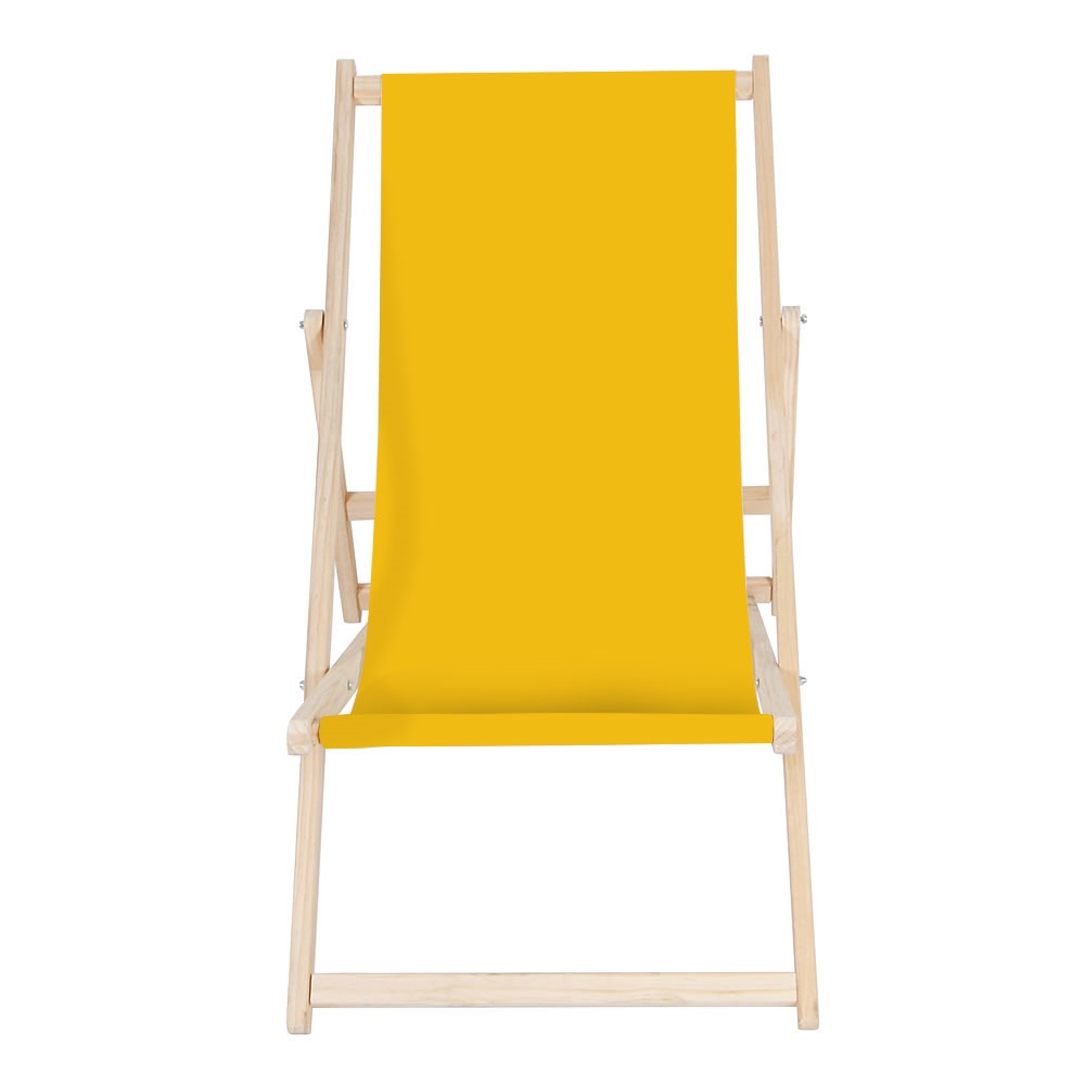 Vilde Gartenliege Klappbar - Strandliege In Gelb/Orange Mit Tragetasche
