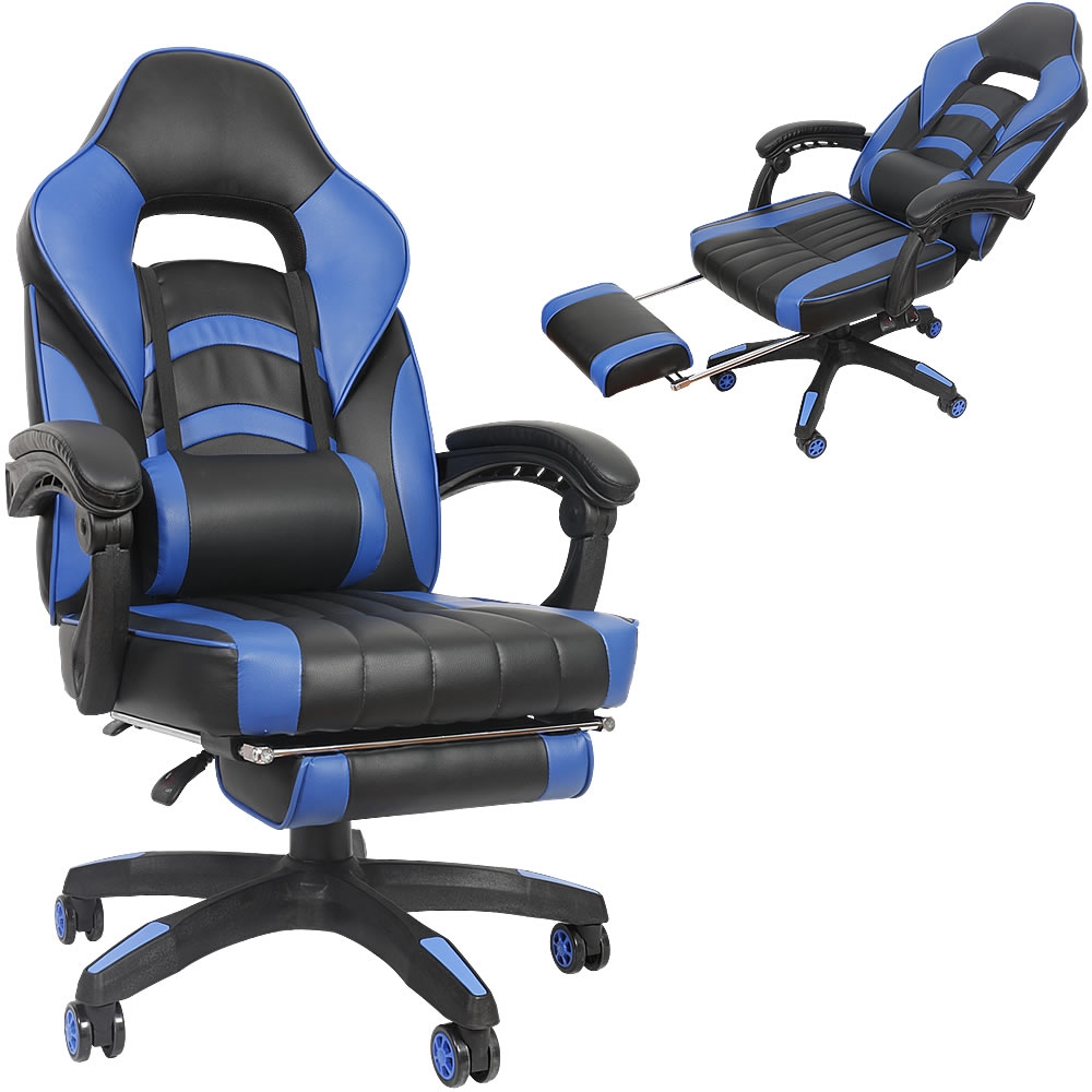 Gamingstuhl Schreibtischstuhl - schwarz / blau | Mucola Online Shopping