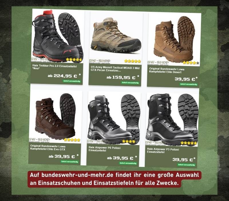 Auswahl von Einsatzschuhen und -stiefeln aus unserem Shop