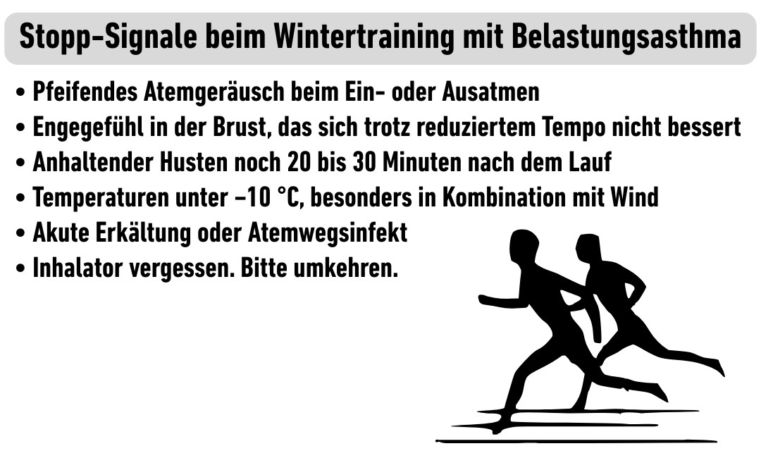 Stopp-Signale beim Joggen im Winter