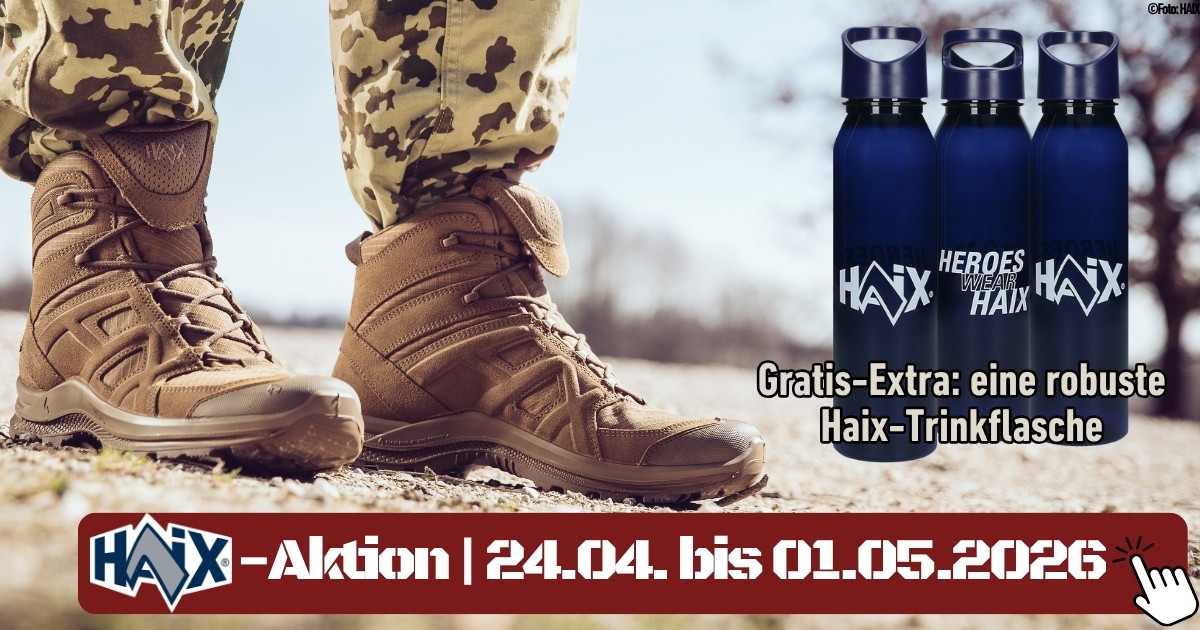 Gratis Trinkflasche bei Bestellung von Haix Schuhen