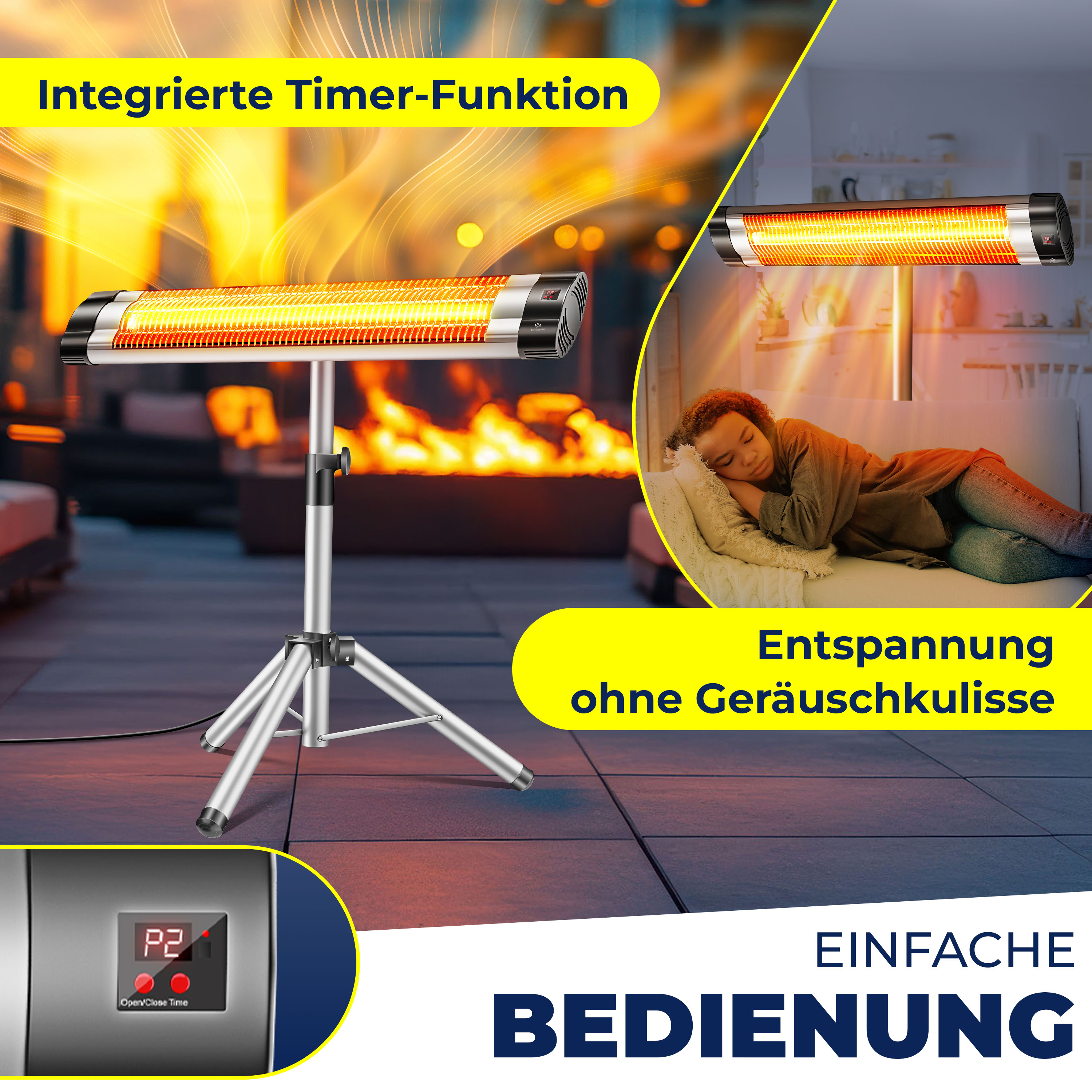 FIXOSHEE 2 Stück Heizrohre Für Terrassenheizer - Infrarot Heizstab Ersatz