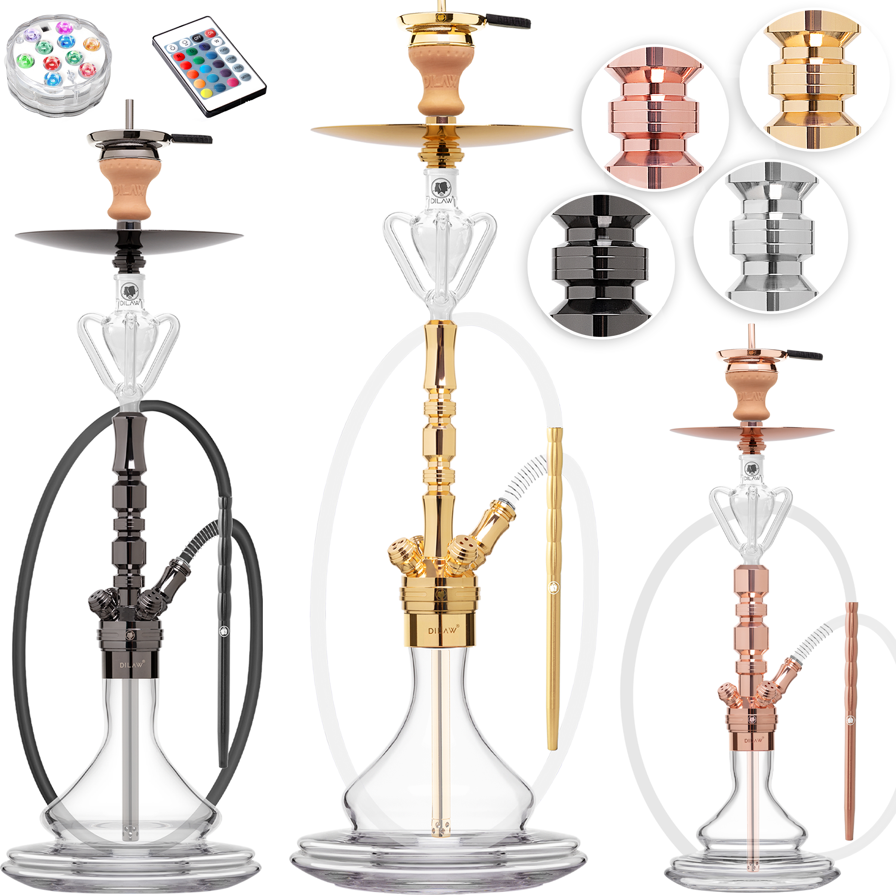 Wie Viel Kostet Eine Shisha Mit 2 Schläuchen DILAW® TRIPHAN Shisha Edelstahl V2A Hookah Closed Chamber Base