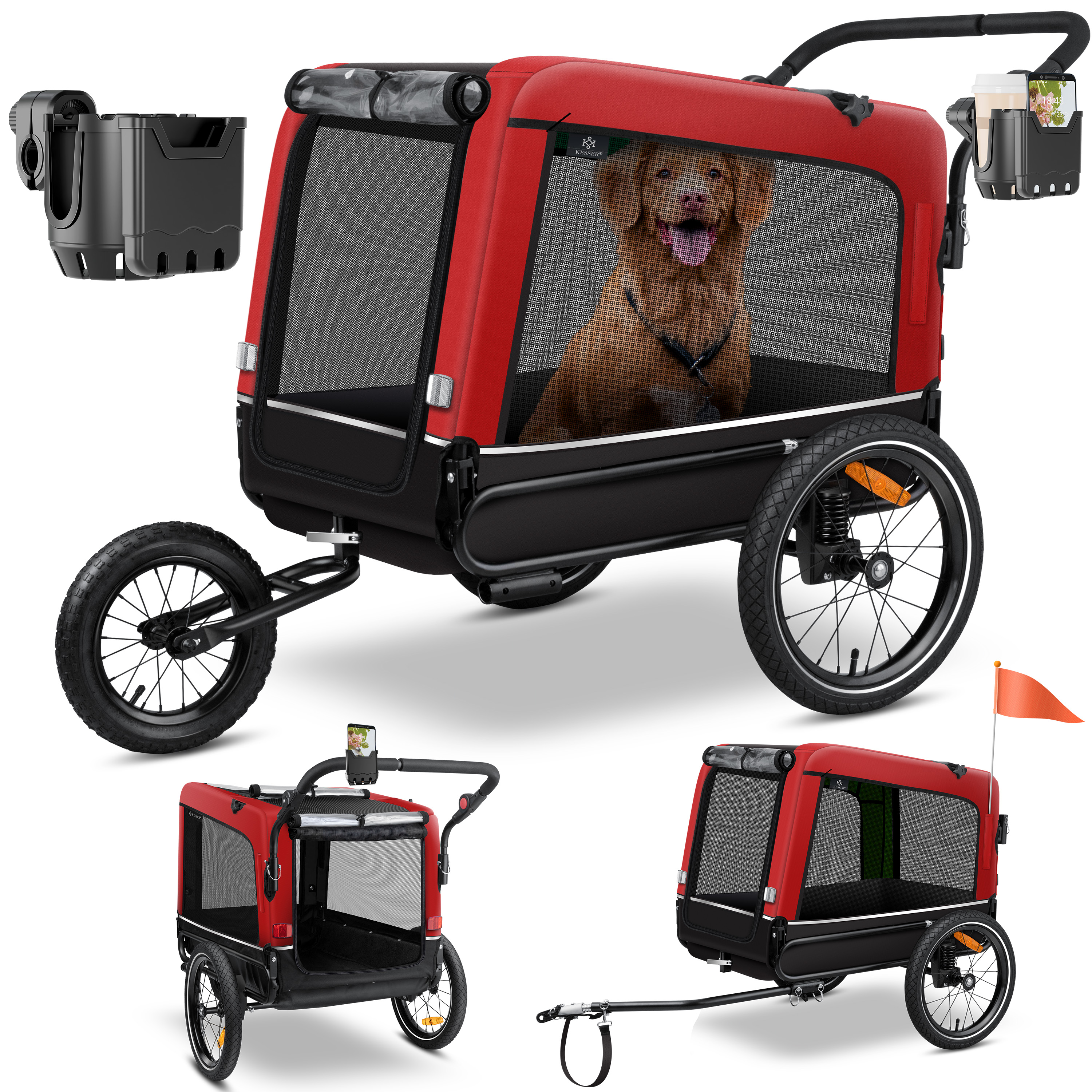 KESSER Hundeanhnger Boxer 3-in-1 Hundebuggy & Jogger Fahrradanhnger gro  ca. 240 Liter Volumen, gefedert, 360 Grad Vorderrad, 600D Oxford Canvas,  SmartSpace Concept, maximale Belastbarkeit: 40 kg | eShopping - einfach  besser einkaufen!