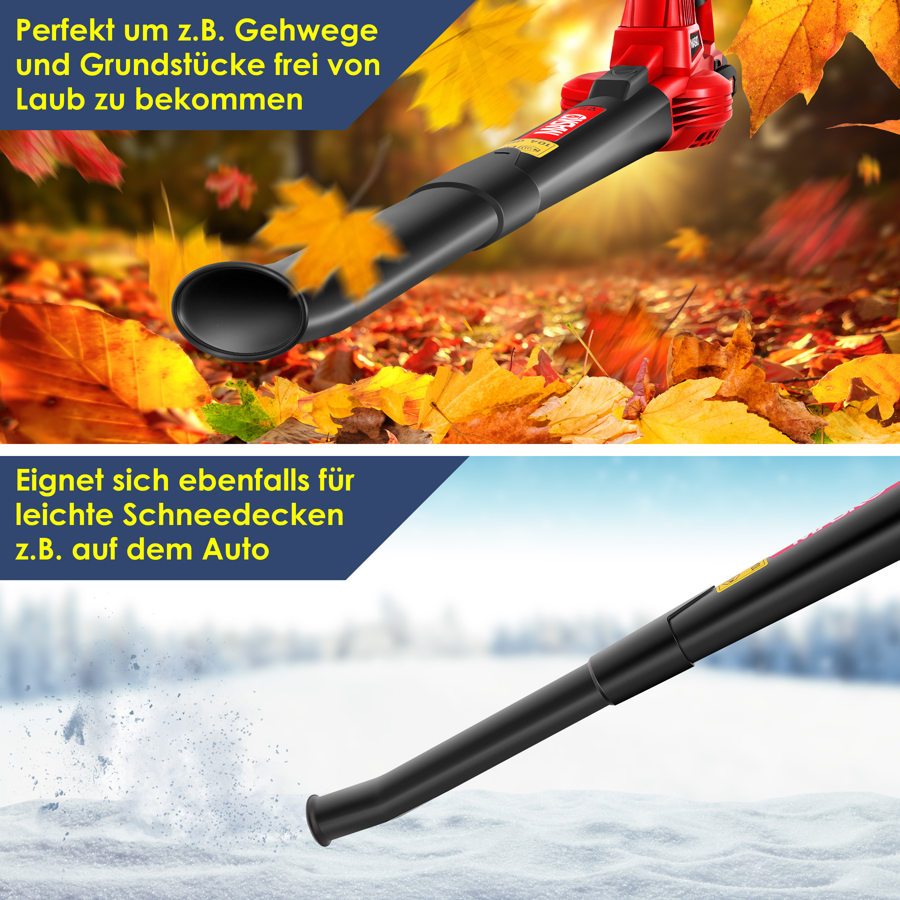 KIMO Akku Laubbläser & Staubsauger 2-in-1 - 20V Kabellos 150 CFM