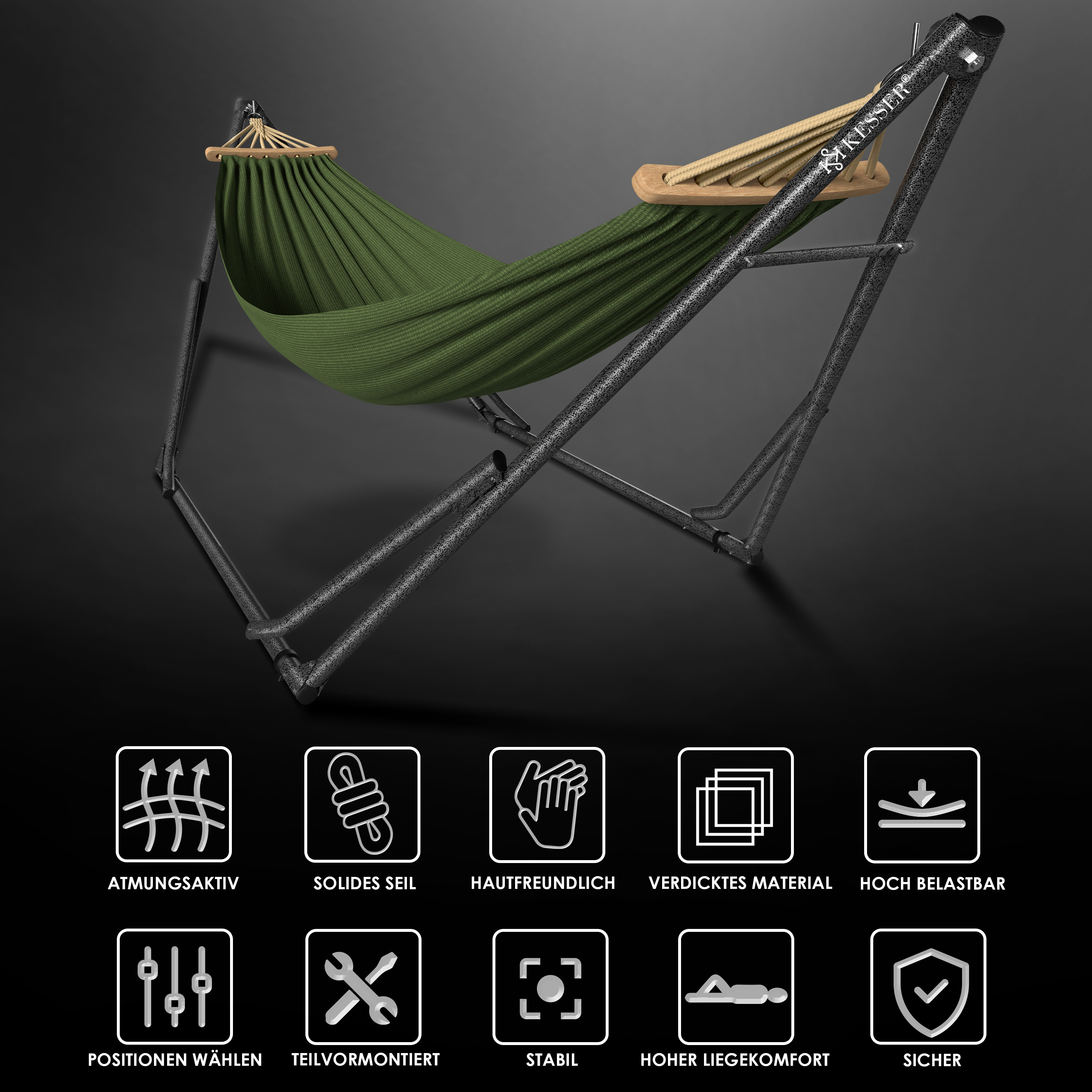 KESSER Hngematte Vill mit Gestell Metall Faltbar verstellbar Stabiler  Rahmen Indoor & Outdoor Mit Tragetasche + Beutel Hngesessel  Hngemattengestell Camping Garten Pool Balkon Terrasse | eShopping -  einfach besser einkaufen!