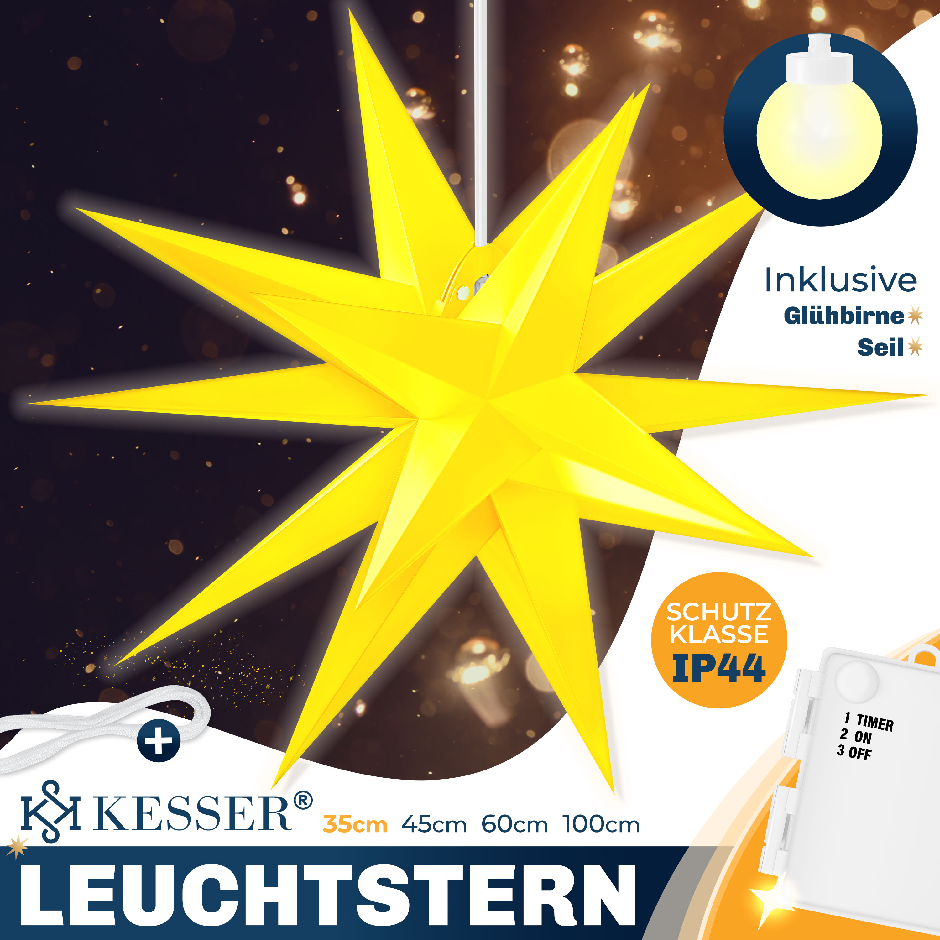 KESSER Leuchtstern 3D, LED Weihnachtsstern mit Timer fr innen und auen,  Adventsstern Beleuchtet hngend Stern + Warmwei Licht | eShopping -  einfach besser einkaufen!