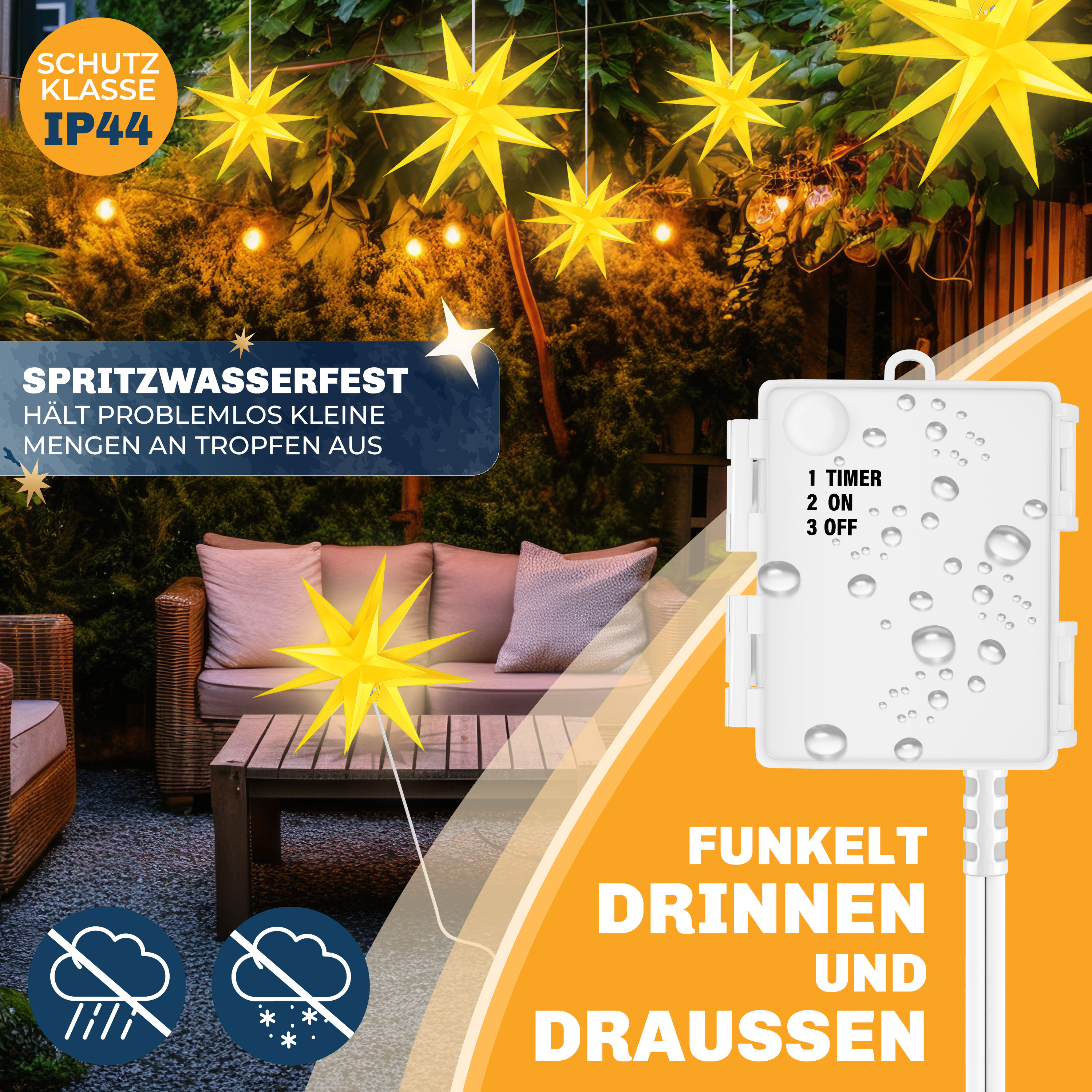 KESSER Leuchtstern 3D, LED Weihnachtsstern mit Timer fr innen und auen,  Adventsstern Beleuchtet hngend Stern + Warmwei Licht | eShopping -  einfach besser einkaufen!