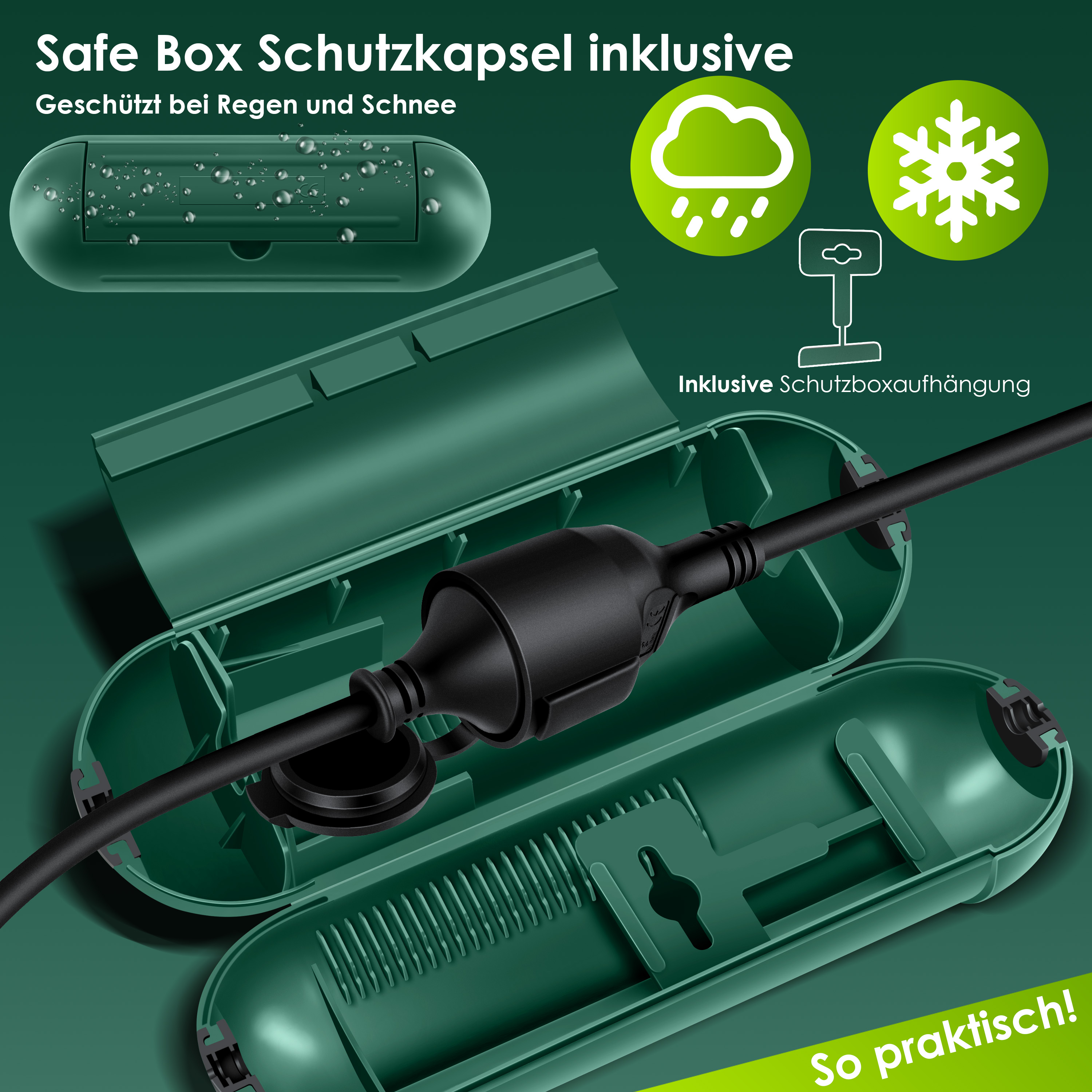 Garten Kabelbox Wasserdicht - Schutzbox Für Verlängerungskabel Outdoor