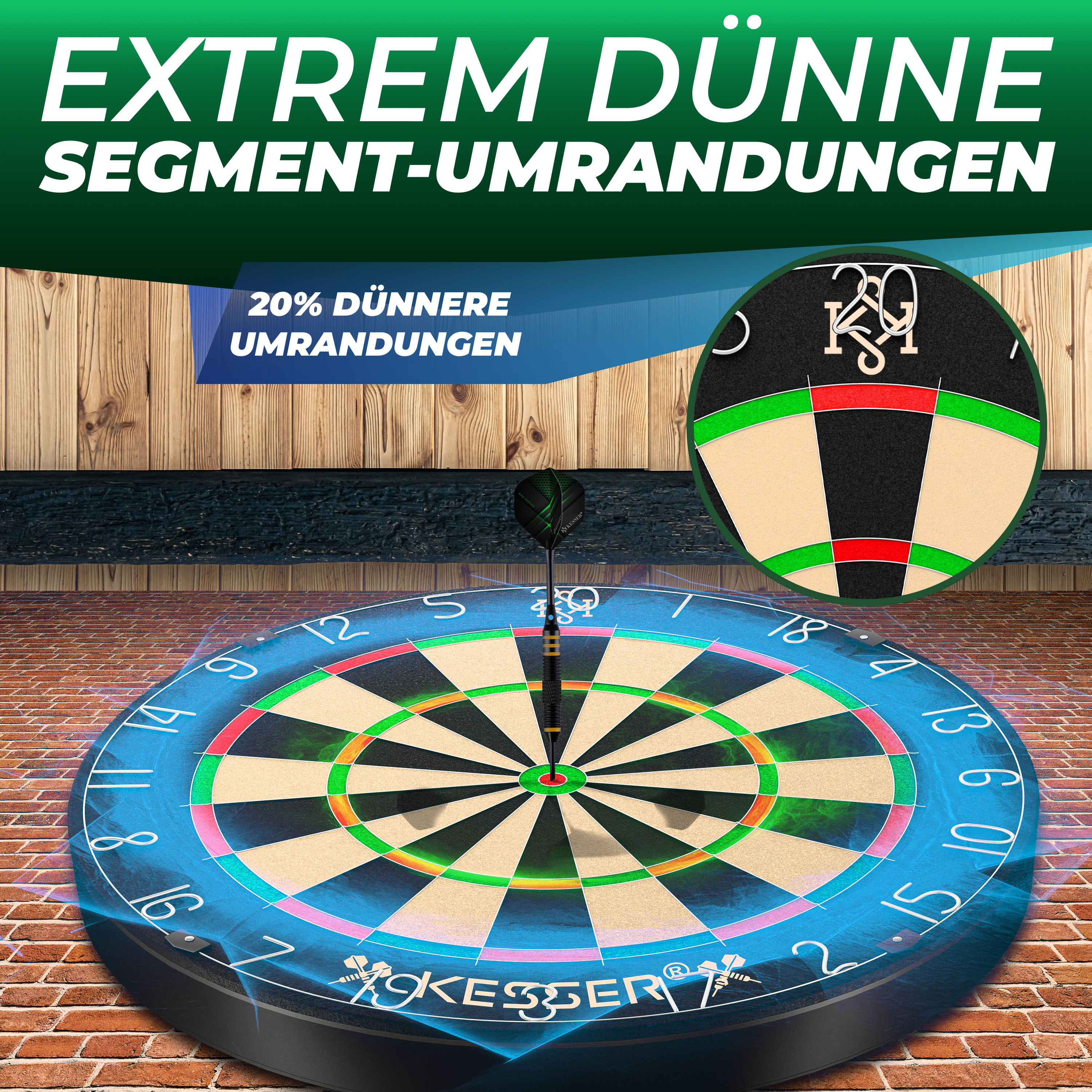 Best Sporting Bersaglio Freccette Sicurezza 46cm – Gioco Completo Con 6 Freccette