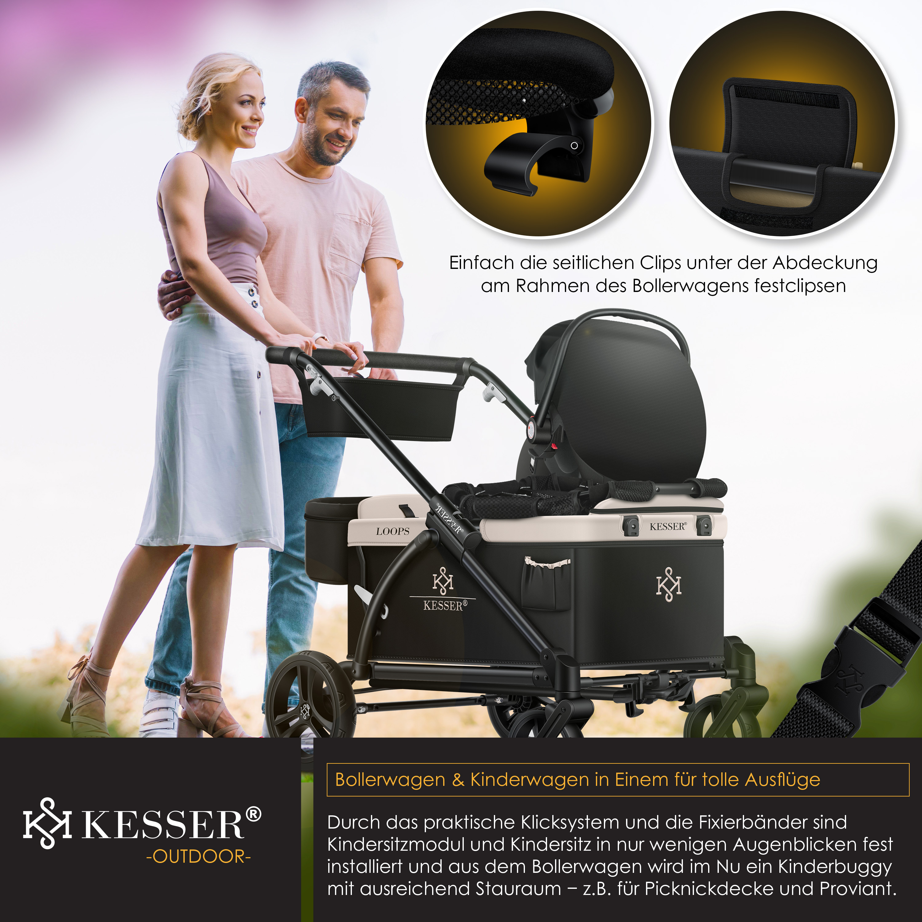 KESSER Babyschale-Modul Kindersitzmodul-Aufsatz Zubehr Passend fr LOOPS  Faltbarer Bollerwagen Handwagen, Modul Universal fr alle Babyschalle  Babyliegeschale | eShopping - einfach besser einkaufen!
