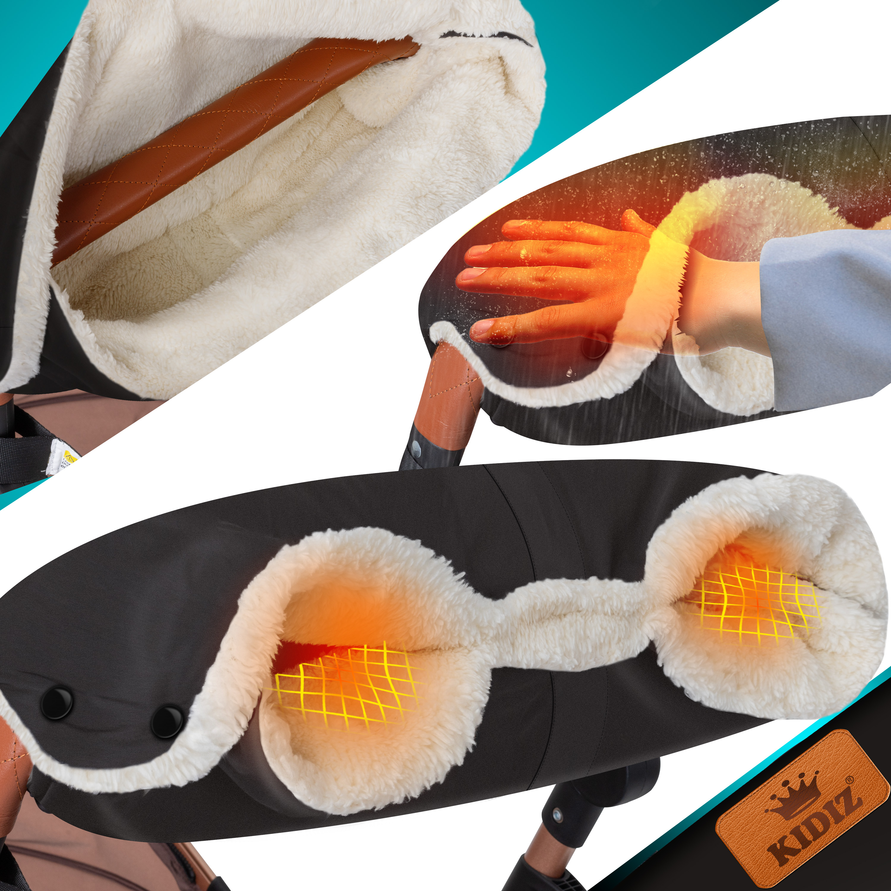 Kinderwagen Handwärmer Muff - Wasserdicht & Winddicht Mit Fleece-Innenfutter Für Buggy