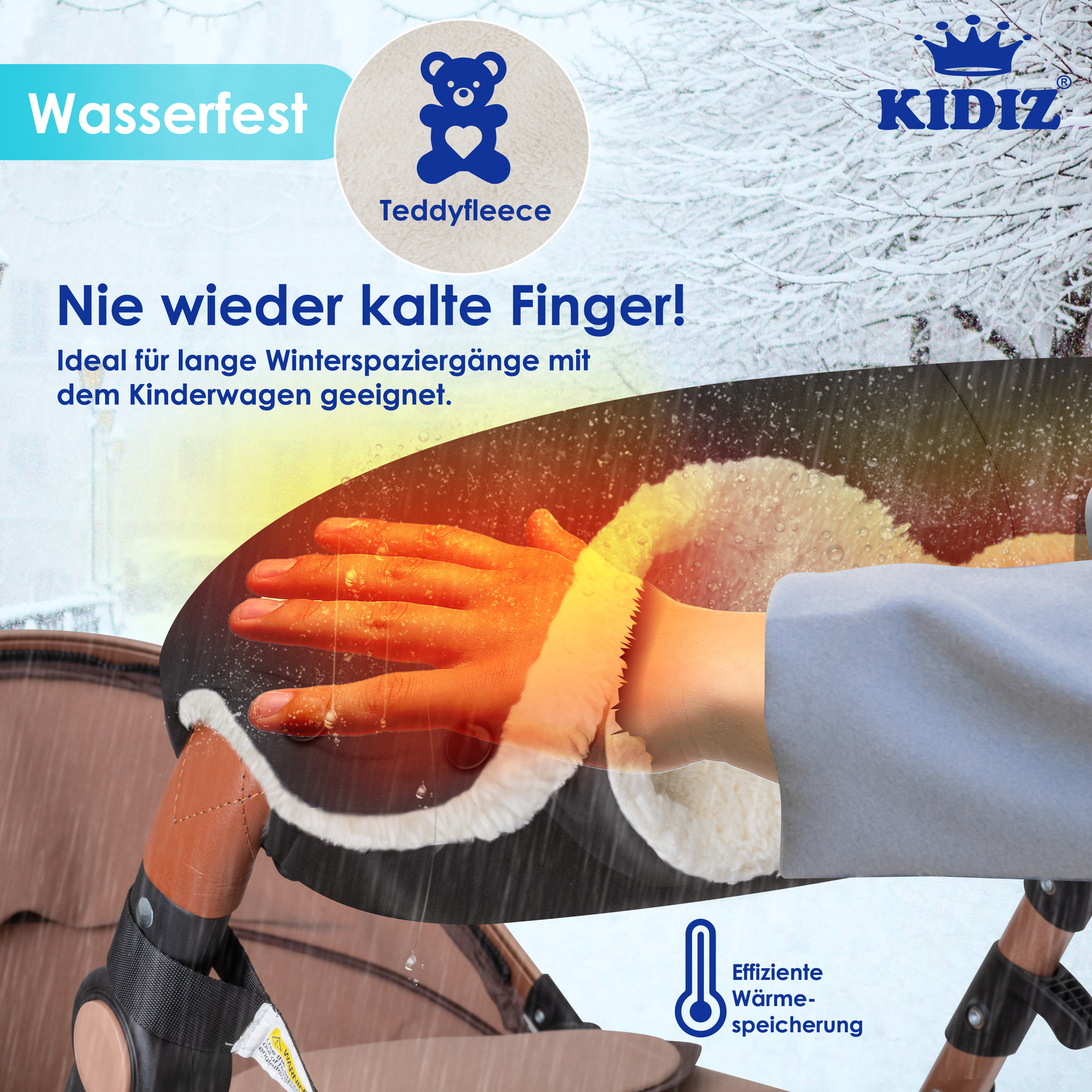 KIDIZ Handwrmer Kinderwagen Handschuhe Handmuff Kinderwagenmuff mit warme  Plschmaterial Fleece und Baumwolle Innenseite Wasserdicht Winddicht  Handwrmer Universalgre fr alle Kinderwagen Buggy | eShopping - einfach  besser einkaufen!
