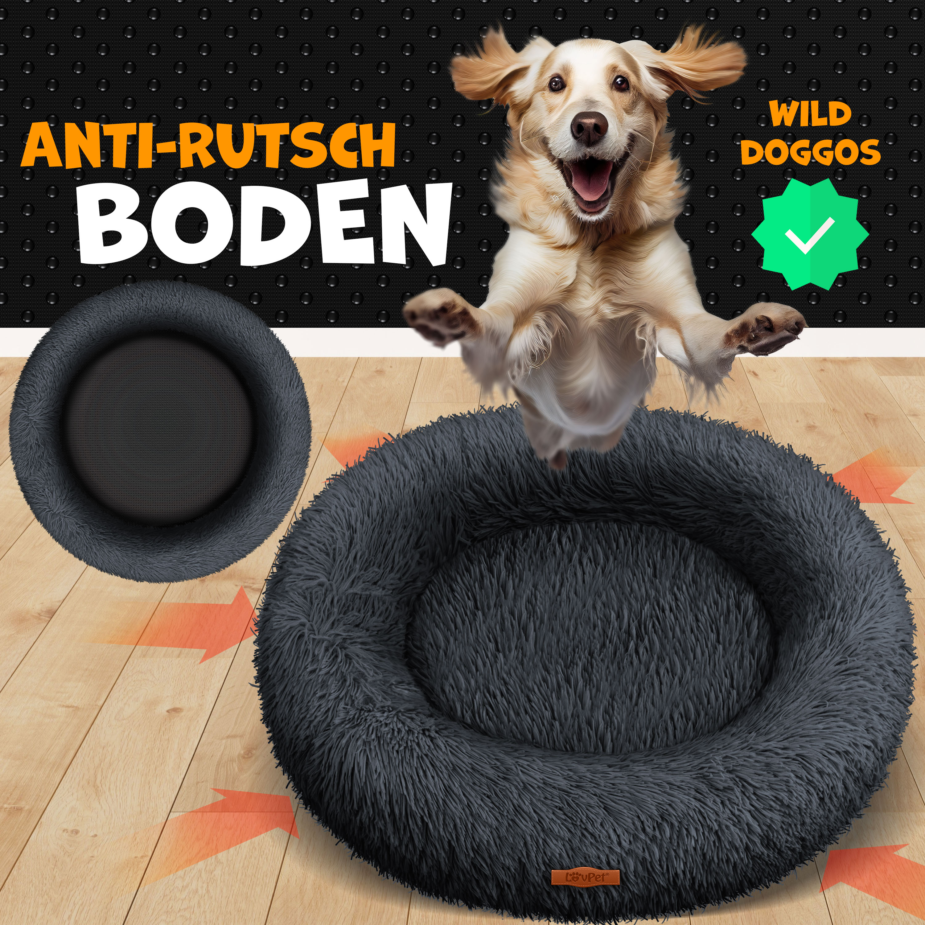 hundebett lammfell Lammfellbett für Katzen und Hunde – Ø 50 cm 1 / Loisels Schafstube main image 1
