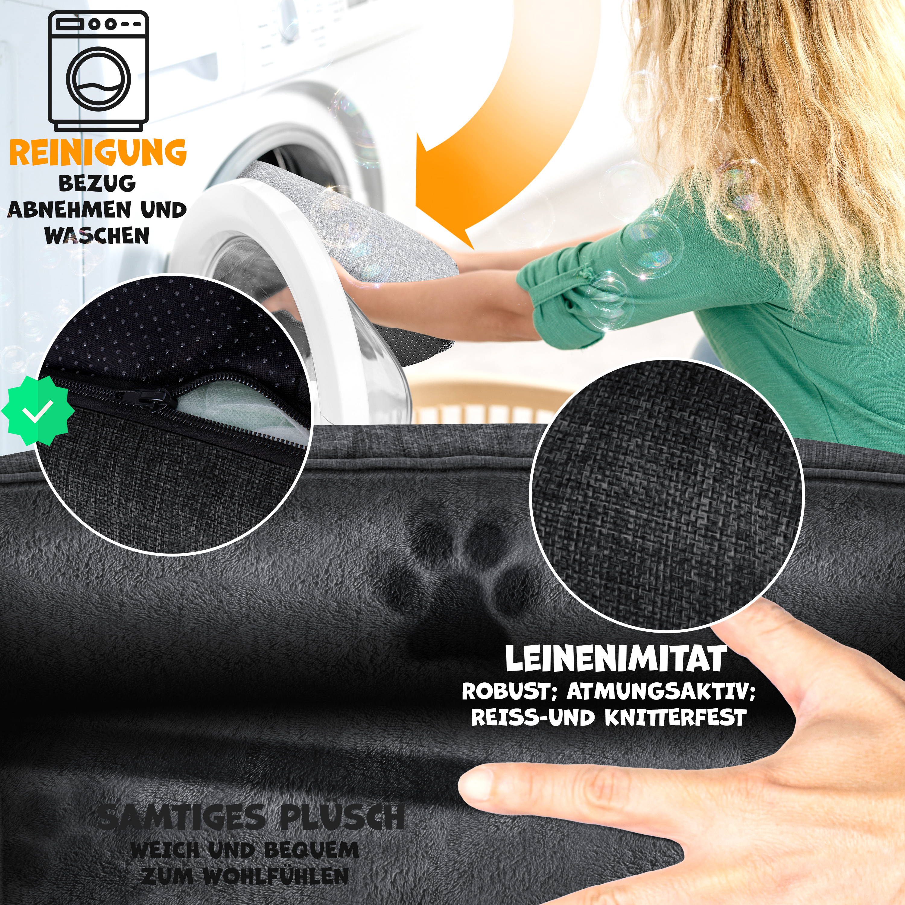 LovPet Hundebett Hundekissen Hundekorb Chiller, Inkl. Napf + 3X  Kauknochen, Hundesofa Kissen fr Kleine, Mittelgroe & Groe Hunde, Bezug  abnehmbar und waschbar | eShopping - einfach besser einkaufen!