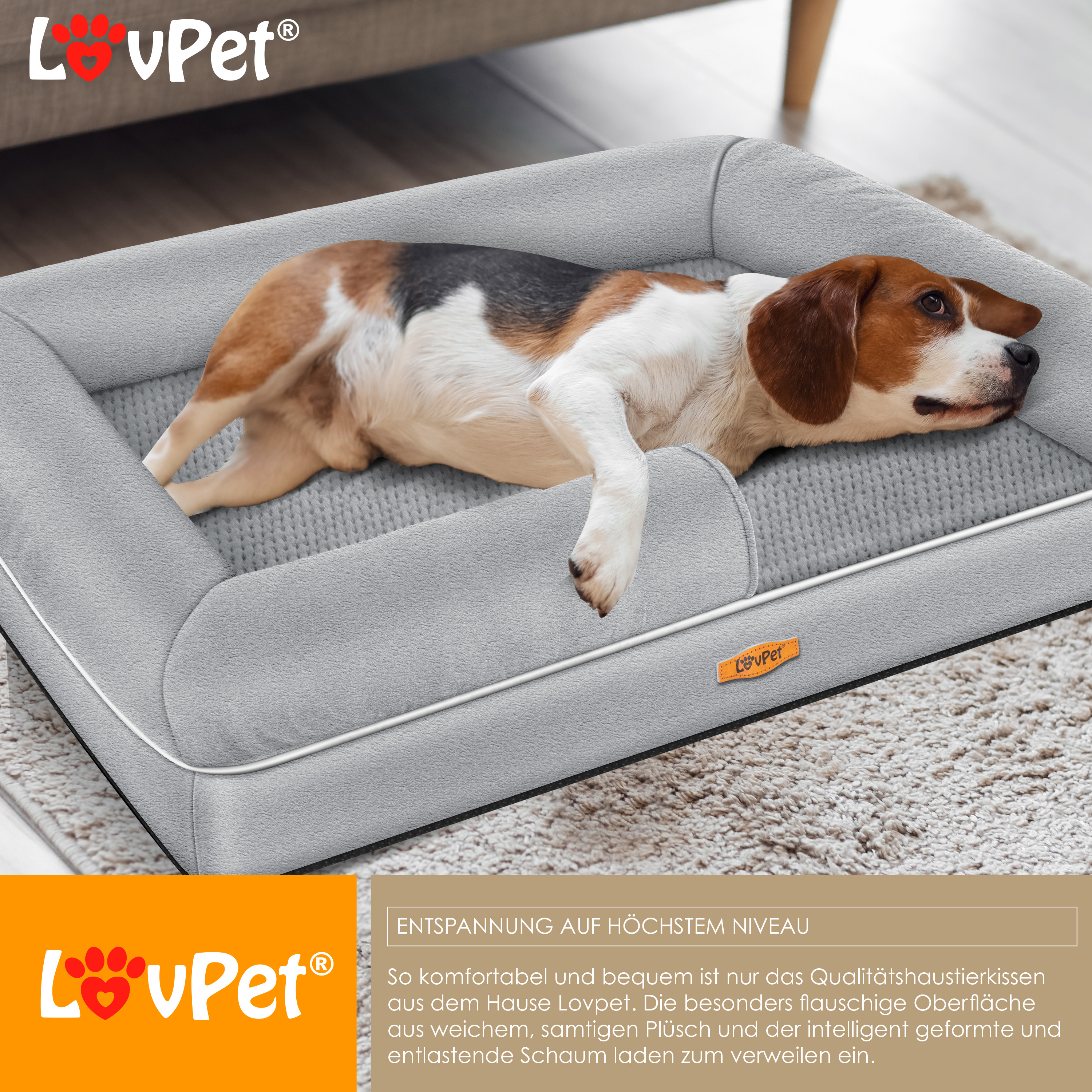 LovPet Orthopdisches Hundebett Hundekissen Hundekorb Relax, Inkl. Napf +  3X Kauknochen, Hundesofa fr Kleine, Mittelgroe & Groe Hunde, Bezug  abnehmbar und waschbar | eShopping - einfach besser einkaufen!