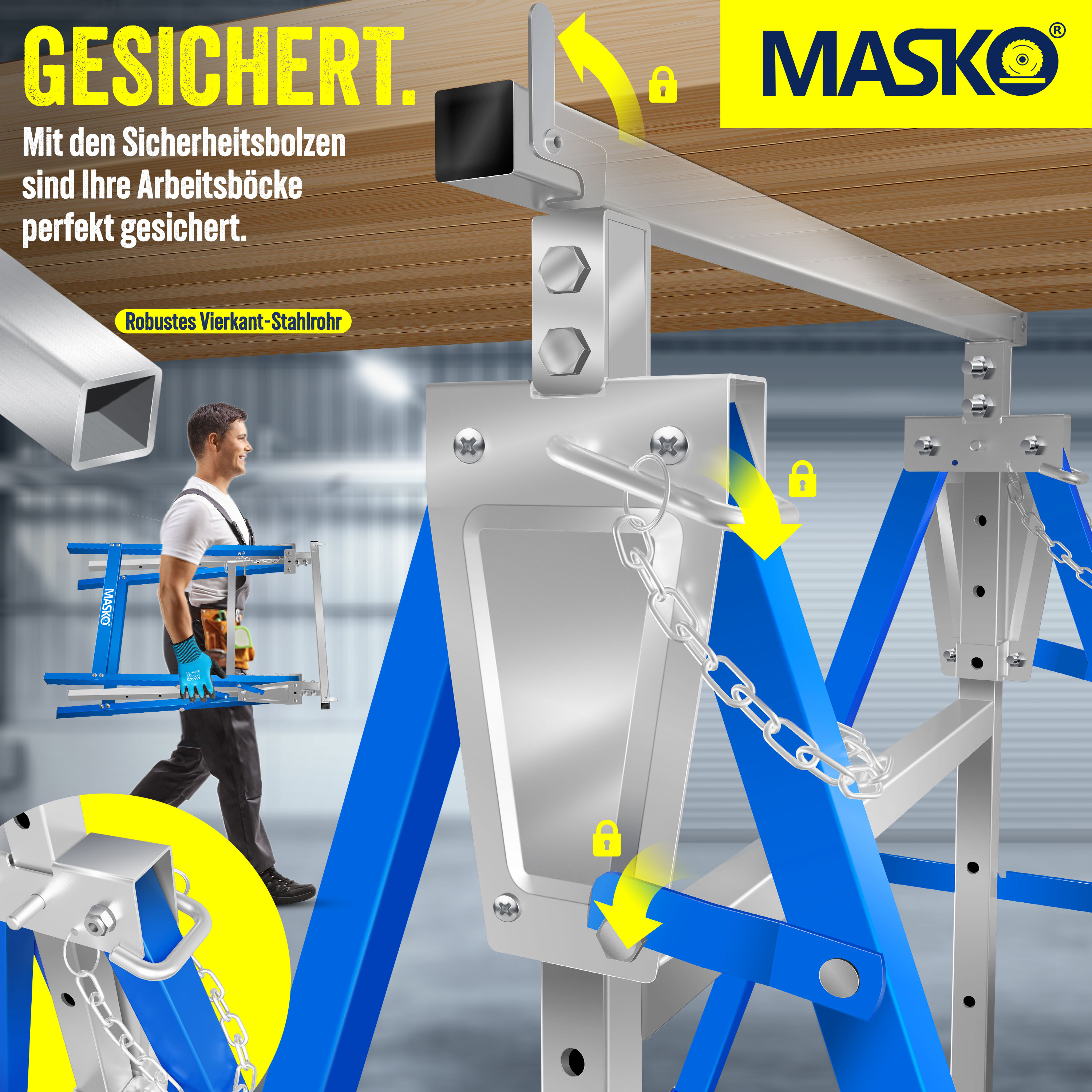 MASKO® Schraag - Telescopisch Werkbok - Hoogte verstelbaar