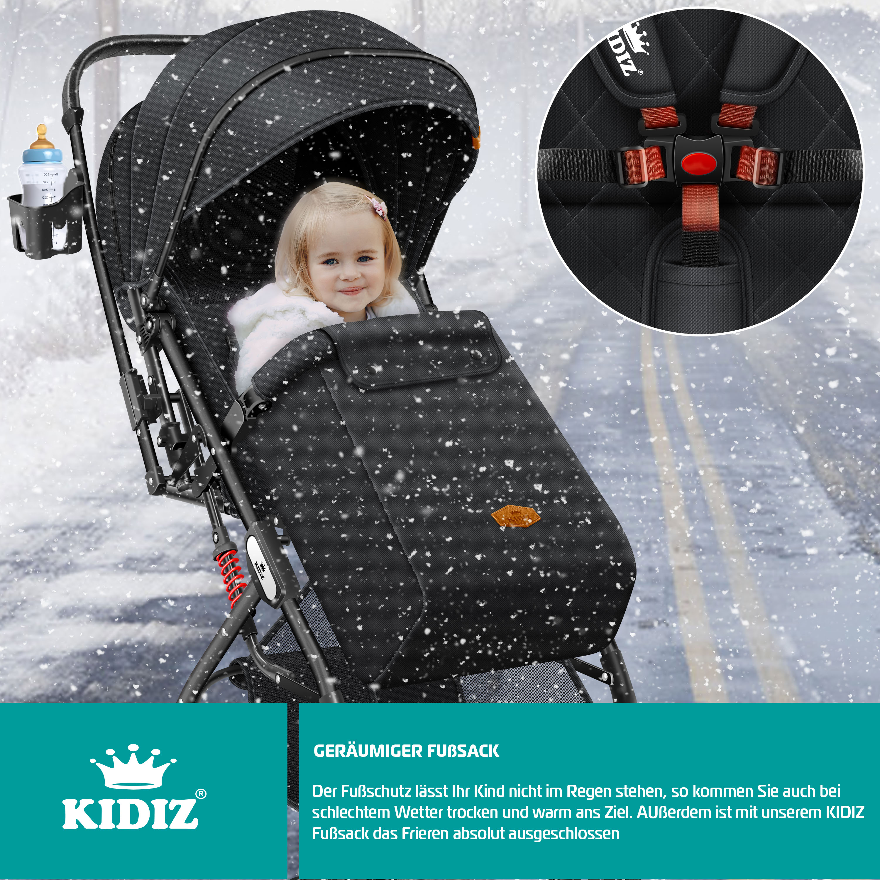 Kinderwagen Abenti Arezzo Kinderbuggy Buggy Fußsack Regenschutz
