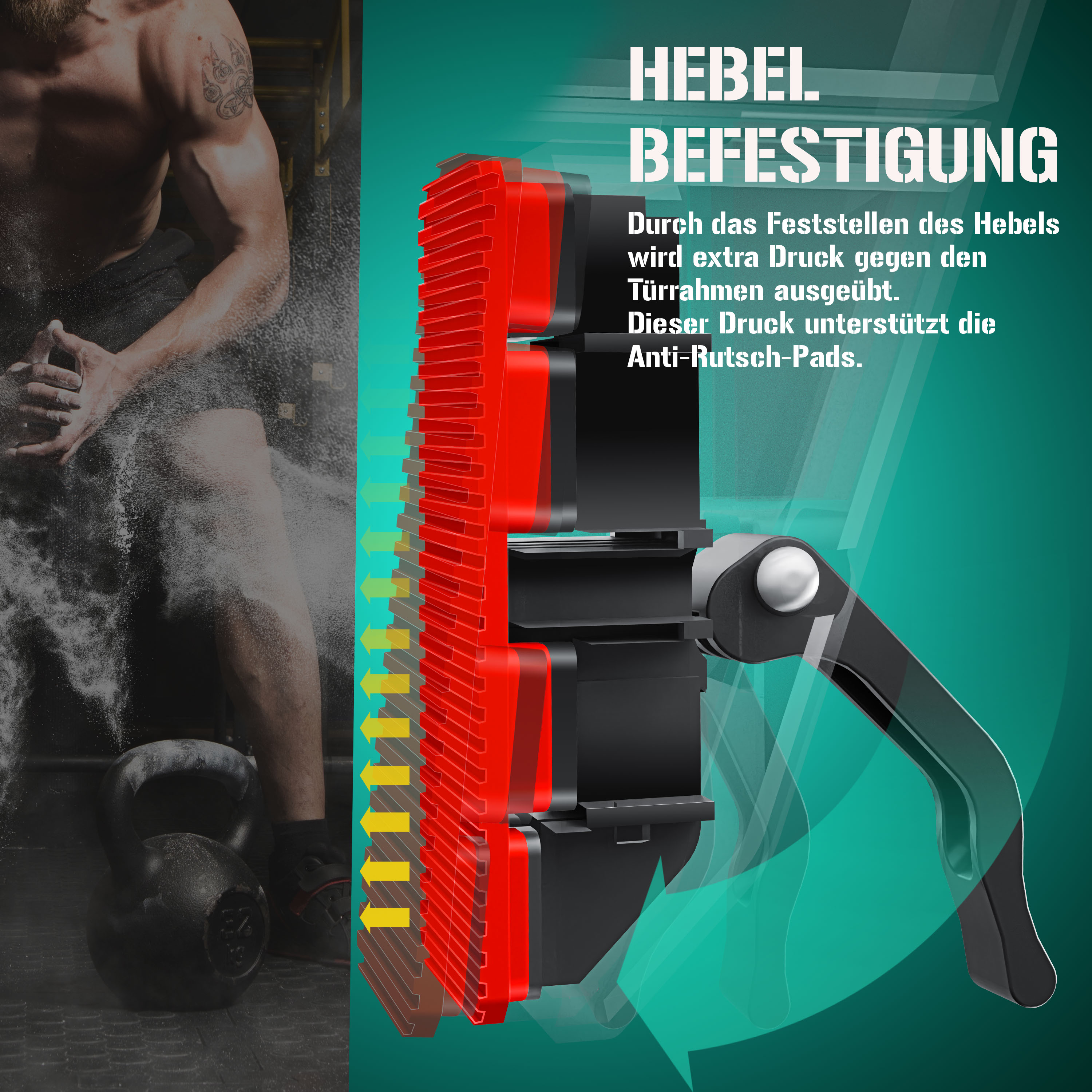 HAPBEAR Klimmzugstange Ohne Bohren - Türrahmen Trainingsstange 72-95cm