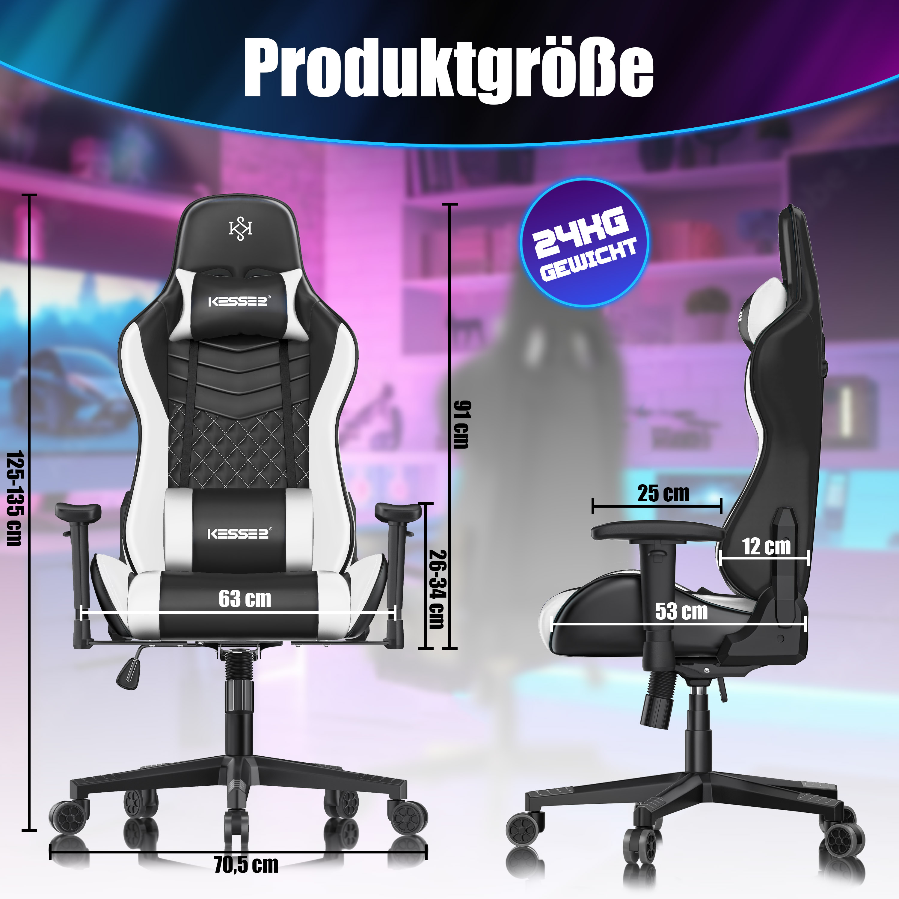 Racing Bürostuhl Stoff Racing Bürostuhl Limit Mit Fussablage , Schwarz/gelb Gamingstuhl Mit Fußstütze