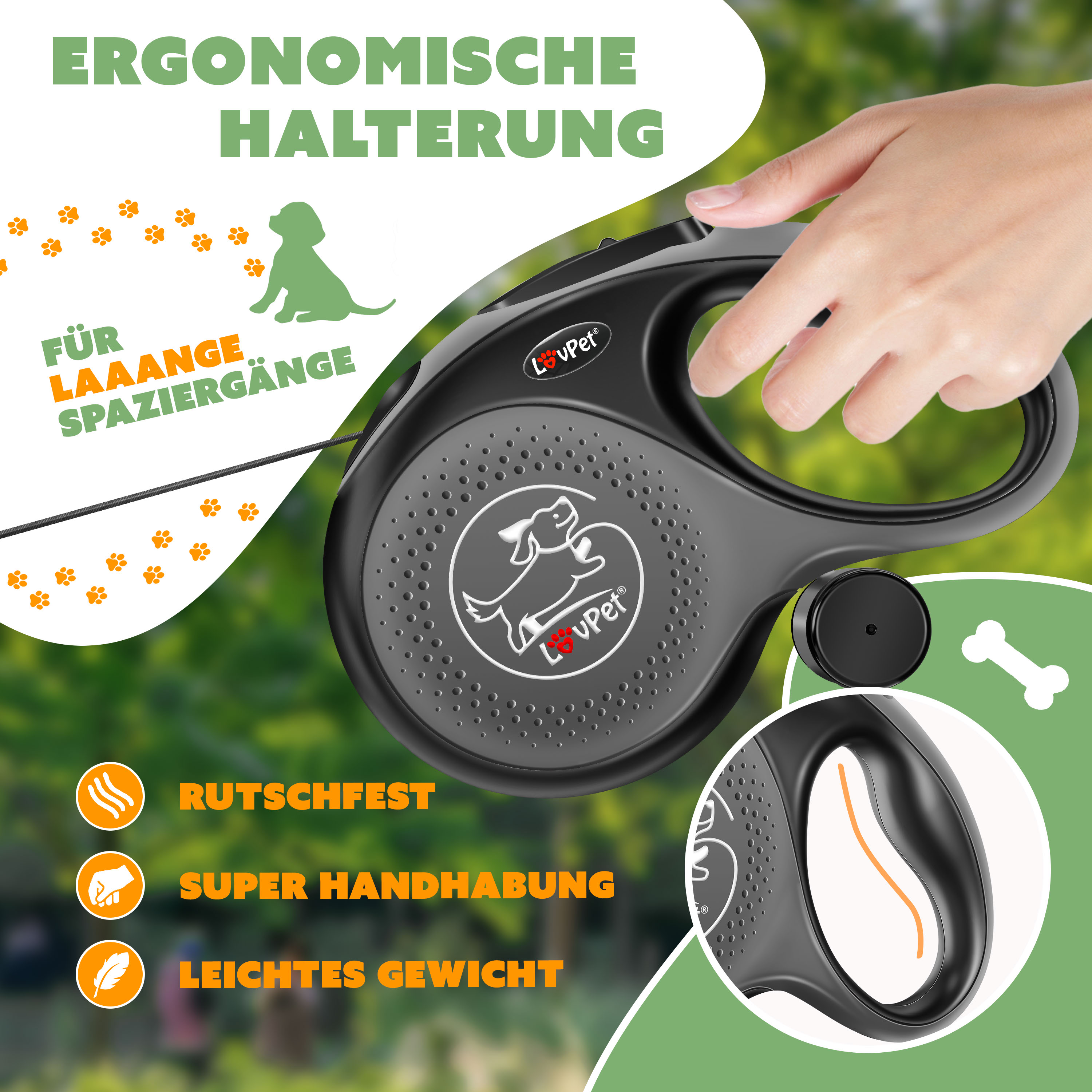 LOVPET Hunde Rollleine | Hundeleine fr kleine & groe Hunde | Ausziehbare  Leine ergonomischer & rutschfester Griff | Joggingleine 360  Leinenverlngerung | Laufleine Reflektierenden Maschen | eShopping -  einfach besser einkaufen!