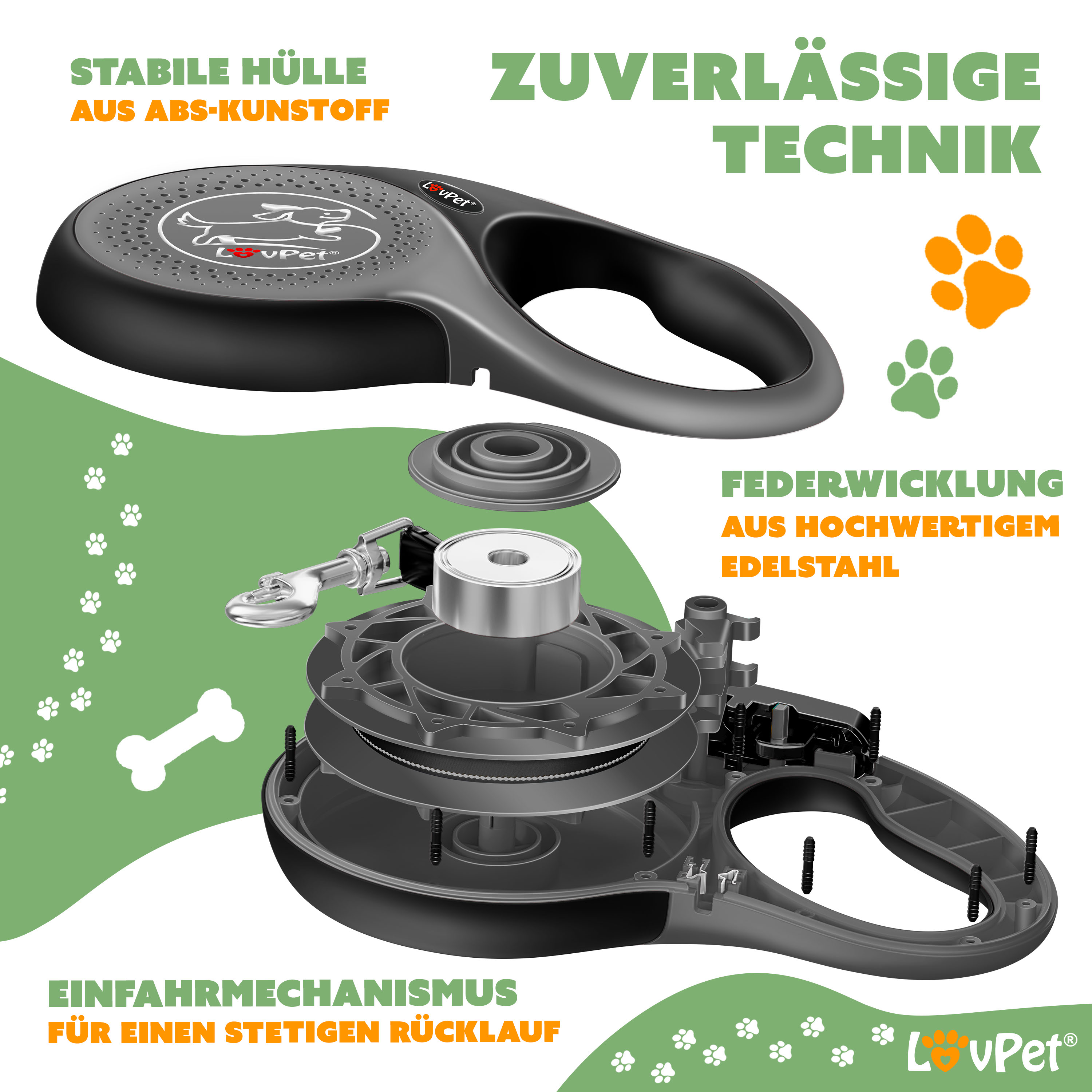 LOVPET Hunde Rollleine | Hundeleine fr kleine & groe Hunde | Ausziehbare  Leine ergonomischer & rutschfester Griff | Joggingleine 360  Leinenverlngerung | Laufleine Reflektierenden Maschen | eShopping -  einfach besser einkaufen!