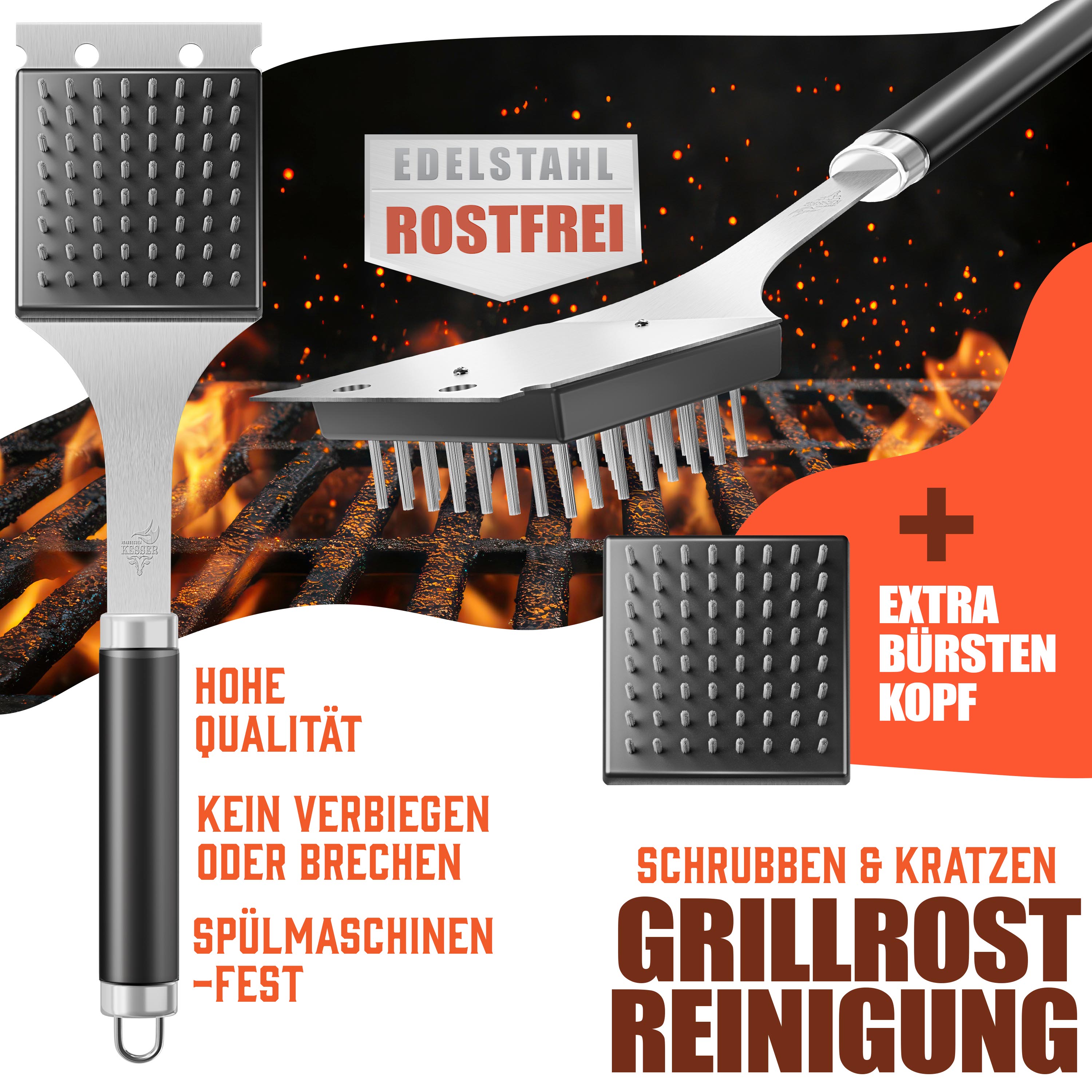 KESSER® Barbecuebestekset, 37-delig, van roestvrij staal, gr