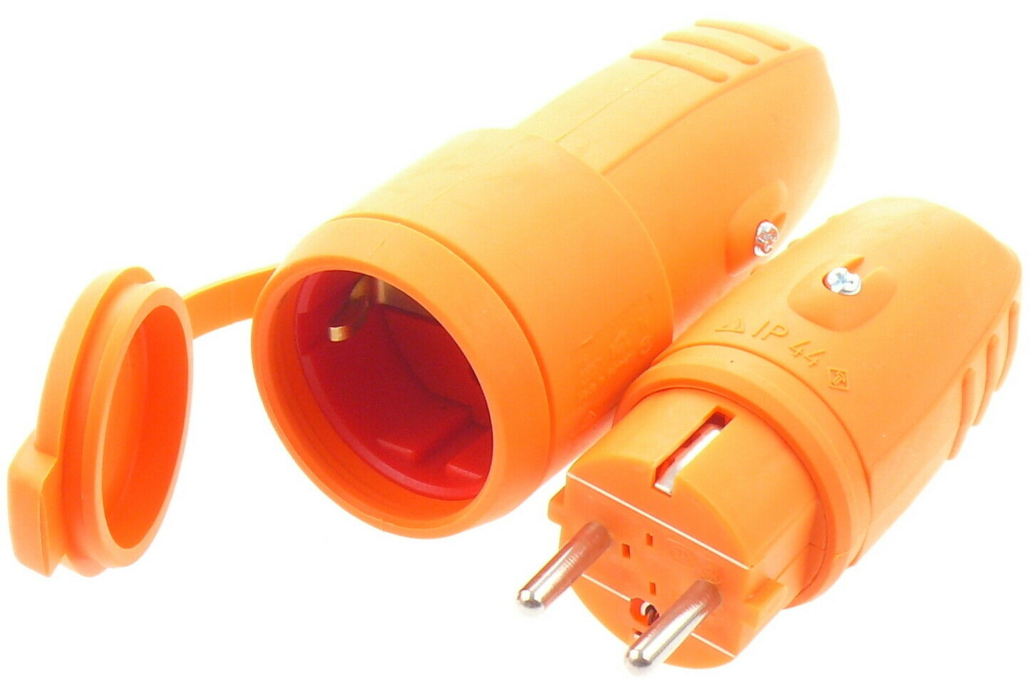 Spina Gomma Industriale Pesante IP44 – Connettore Uomo/Donna Antishock – Versione Nera