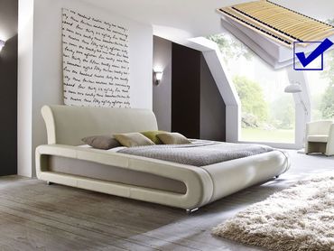 Polsterbett komplett Blain Bett 160x200 beige + Lattenrost + Matratzen Polsterbett komplett Blain Bett 160x200 beige + Lattenrost + Matratzen