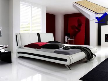 Polsterbett komplett Malin Bett 140x200 weiss + Lattenrost + ... Polsterbett komplett Malin Bett 140x200 weiss + Lattenrost + ...