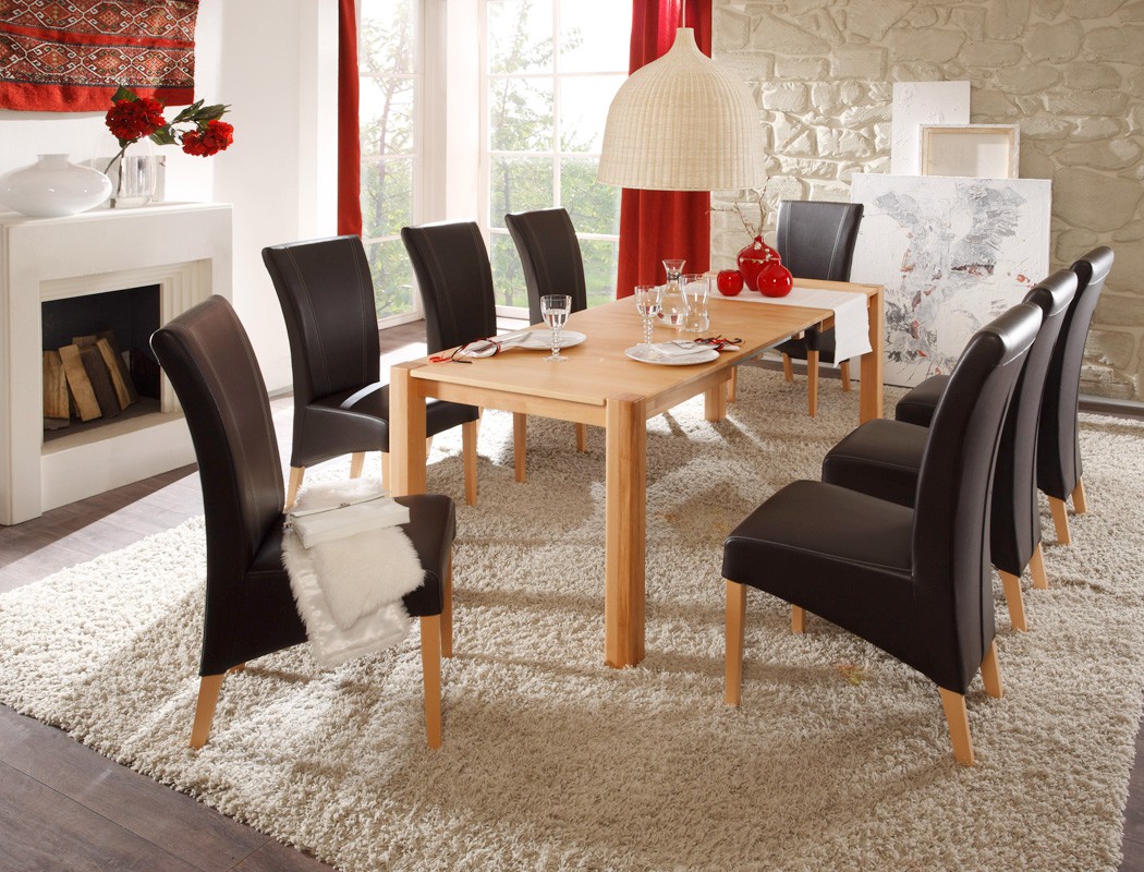 esszimmertisch mit 6 stühlen, essgruppe kernbuche tisch georg 2xl 140(220)x80 + 6 stühle christian, Esszimmer