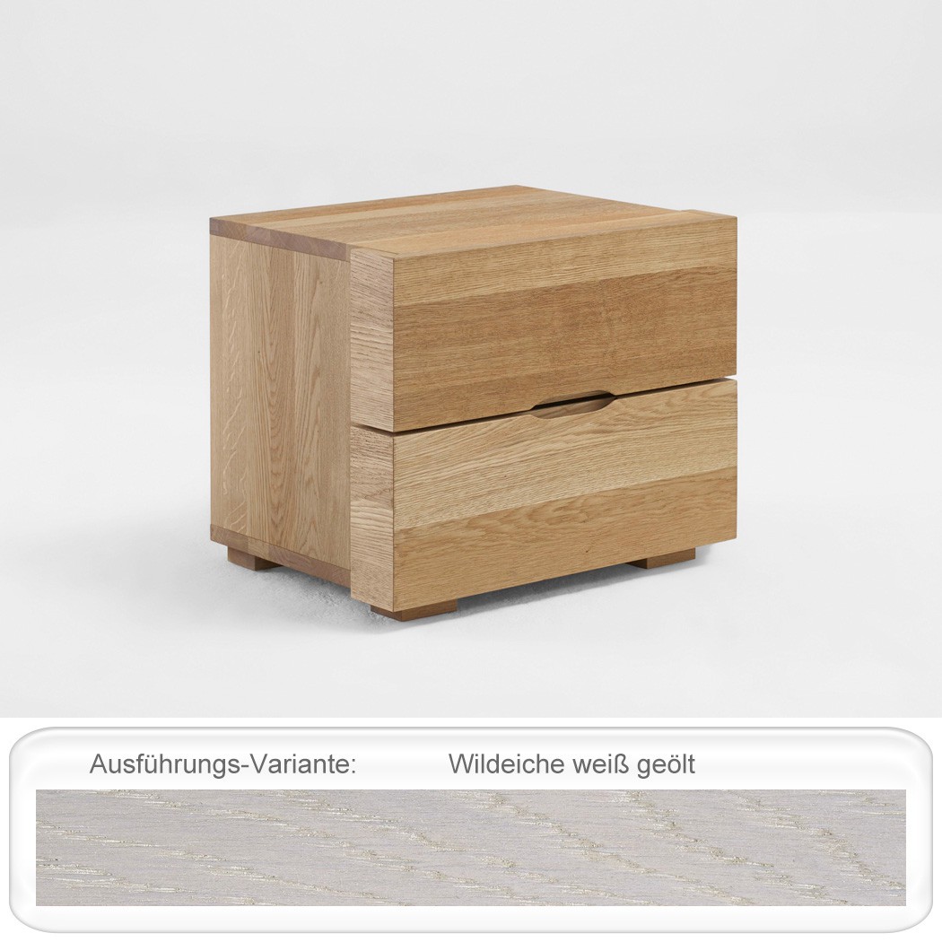 Nachttisch Jura Premium 48x40x40 cm Eiche massiv Nachtkonsole Nako