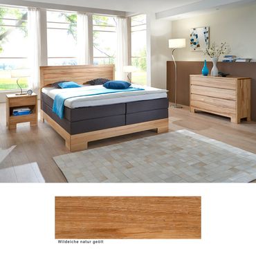 Schlafzimmer Lille Premium Eiche massiv Boxspringbett Kommode Nako ... Schlafzimmer Lille Premium Eiche massiv Boxspringbett Kommode Nako ...