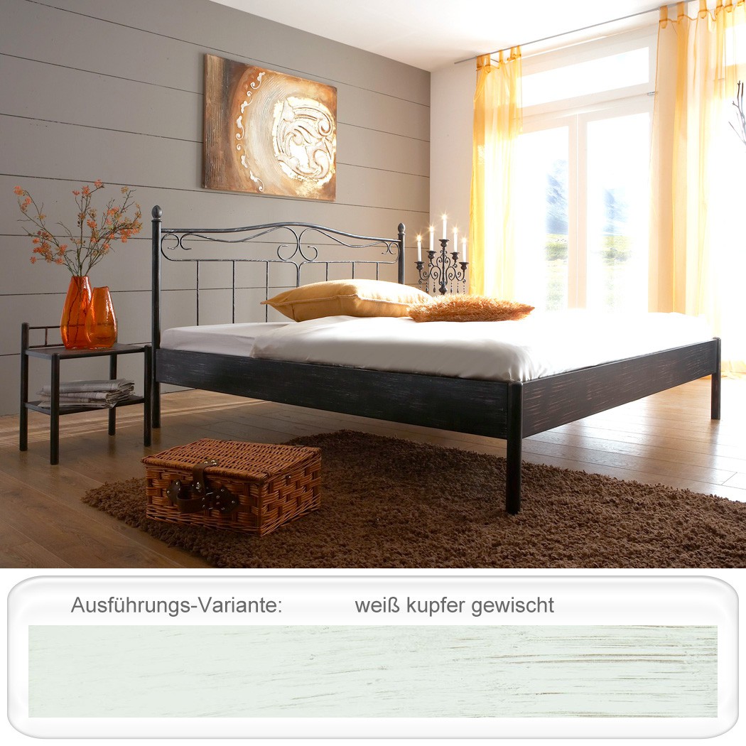 Metallbett Paros + Nachttisch Farbe und Größe nach Wahl Futonbett