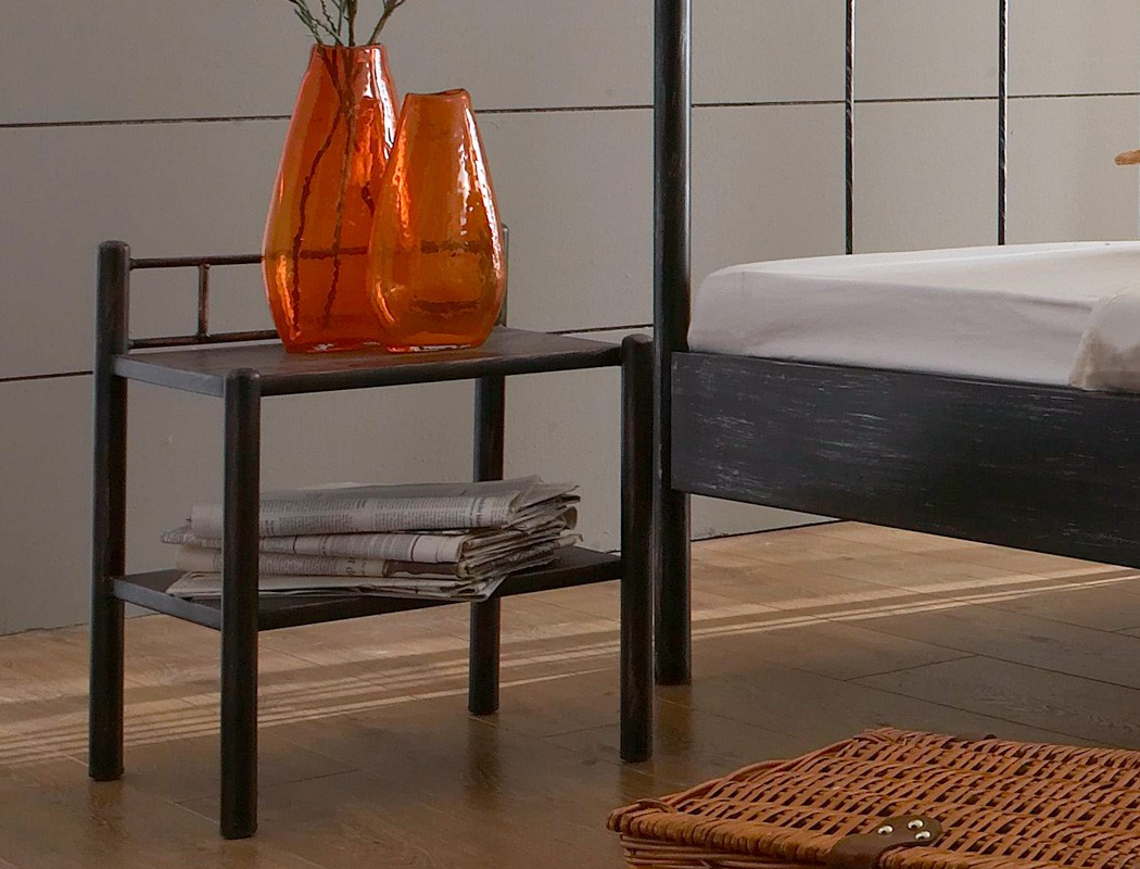 Metallbett Paros + Nachttisch Farbe und Größe nach Wahl Futonbett