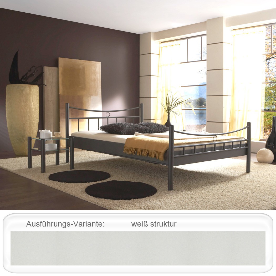 Metallbett Saeko + Nachttisch Farbe und Größe nach Wahl Doppelbett
