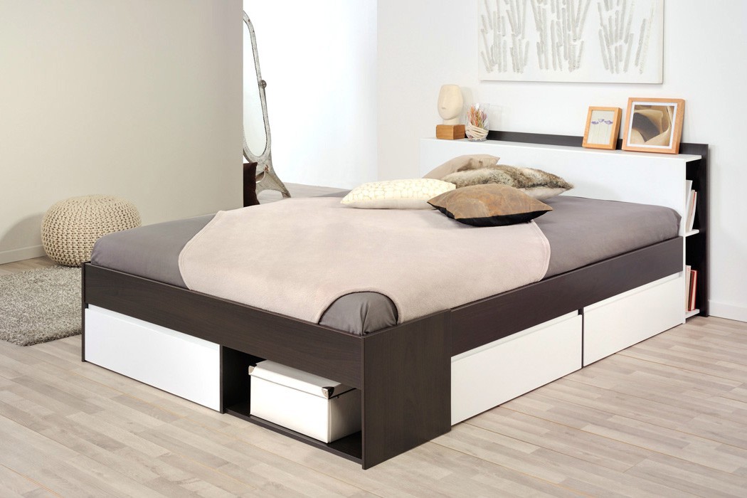 Doppelbett Morris 4 kaffeefarben 160x200 Lattenrost Matratze Ehebett