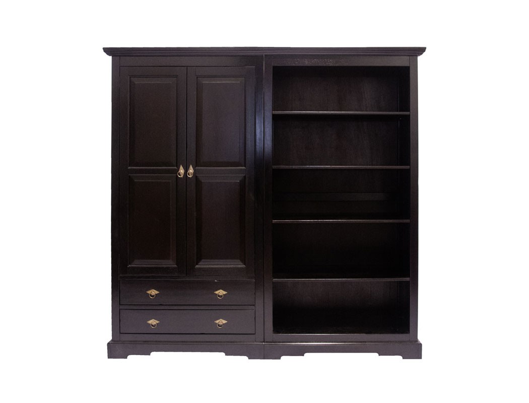Aktenschrank Jammu 98x184x44 cm Akazie massiv kolonial Arbeitszimmer