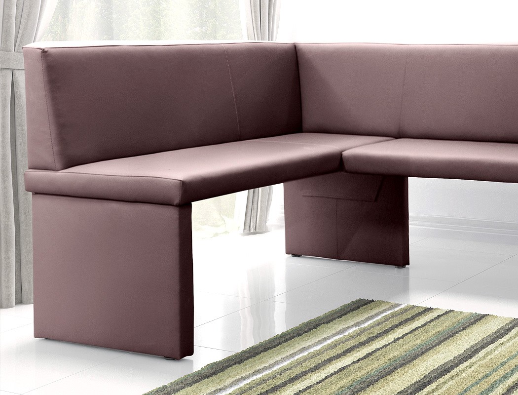 Eckbank 140x200x89 cm braun Kunstleder kurzer Schenkel links