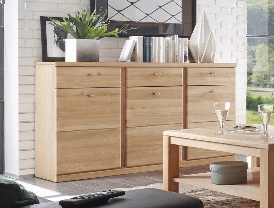 Sideboard Lanciano 158x90x45 cm Wildeiche teilmassiv Anrichte Kommode