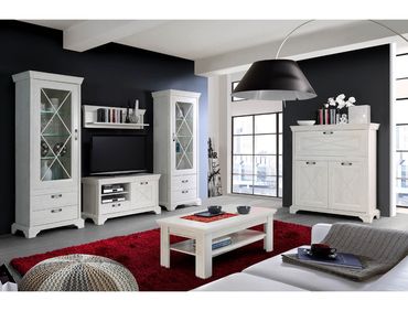 Wohnzimmer Kasimir 34 Pinie weiß 6-teilig LED-Beleuchtung ... Wohnzimmer Kasimir 34 Pinie weiß 6-teilig LED-Beleuchtung ...
