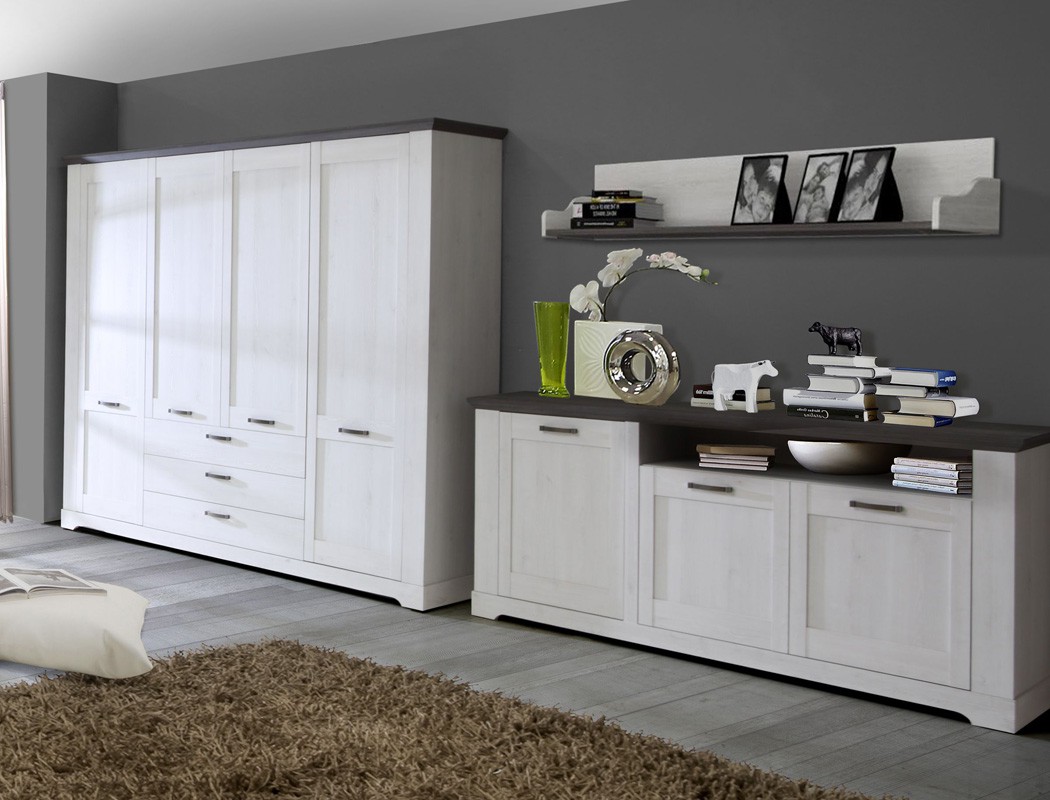 Schlafzimmer weiß grau 8-teilig Jugendzimmer Seniorenzimmer Landhaus ... Schlafzimmer weiß grau 8-teilig Jugendzimmer Seniorenzimmer Landhaus ...